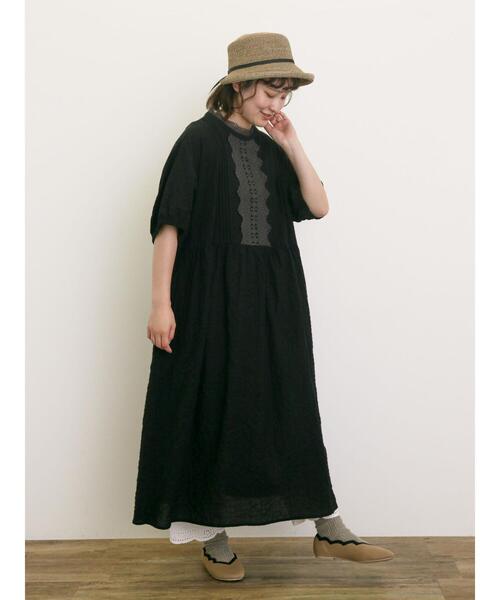新品　Samansa Mos2　前立てレース切替ワンピース　M Samansa Mos2 ワンピース 「S/Mサイズ」前立てレース切替