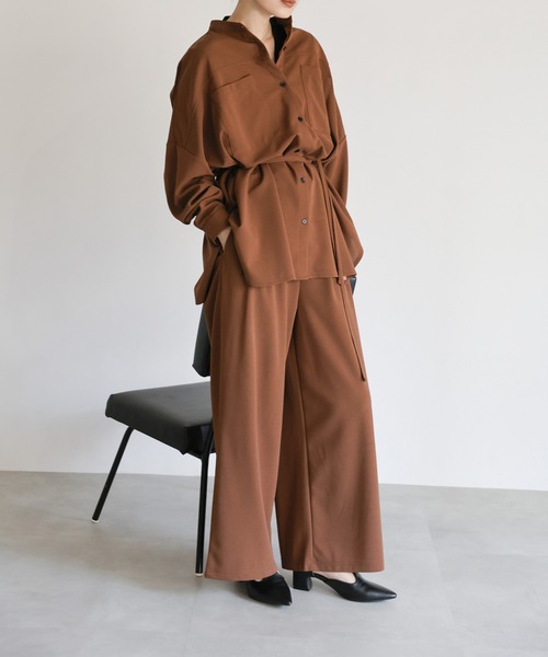 select MOCA Et セットアップ 「Et」Cut-out Georgette Blouse Pants