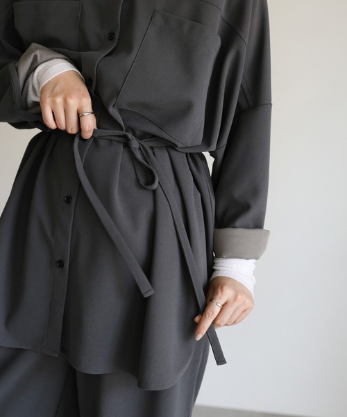 セットアップ 「Et」Cut-out Georgette Blouse Pants Set レディース