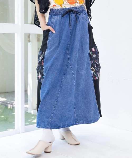 ScoLar（スカラー） デニムスカート ジャージ切替 デニムSK : ZOZOTOWN