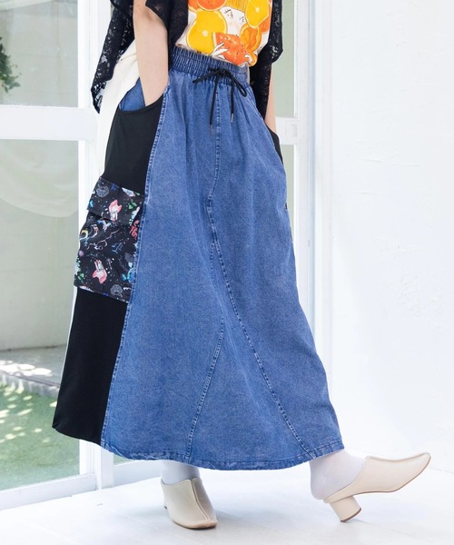 ScoLar（スカラー） デニムスカート ジャージ切替 デニムSK : ZOZOTOWN