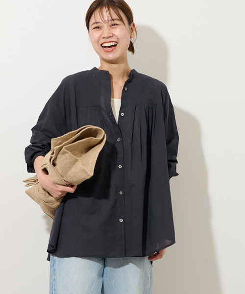 「JOURNAL STANDARD relume」 長袖ブラウス FREE ネイビー レディース