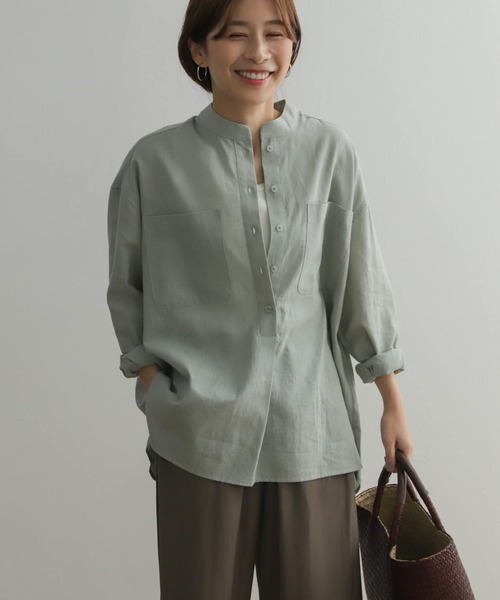「URBAN RESEARCH DOORS」 長袖ブラウス MEDIUM グリーン レディース