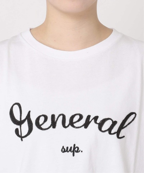 ➀【JOURNAL STANDARD relume】白 刺繍ロゴフレンチTEE 追加》刺繍ロゴフレンチTEE（Tシャツ/カットソー）｜JOURNAL