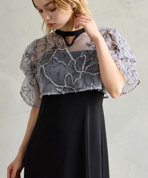 AIMER（エメ） ドレス フラワーモール刺繍キーネックブラウス×Iライン