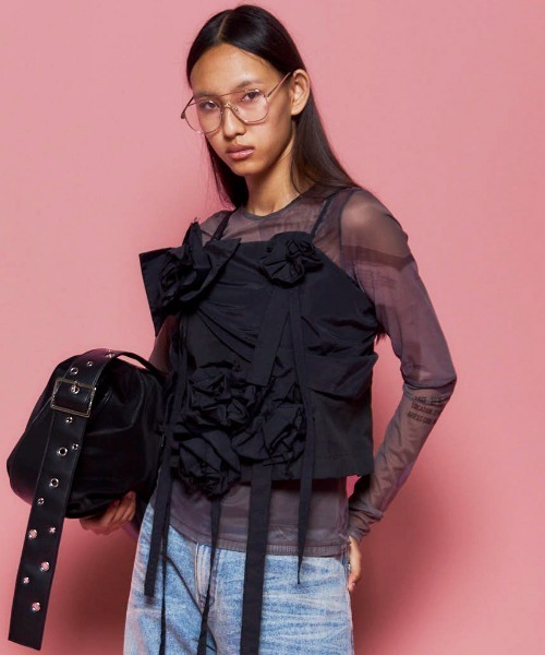 ブラウス シャツ 「25AW PRE-ORDER」Motif Ribbon Bustier/モチーフリボンビスチェ「MAISON SPECIAL/メゾ