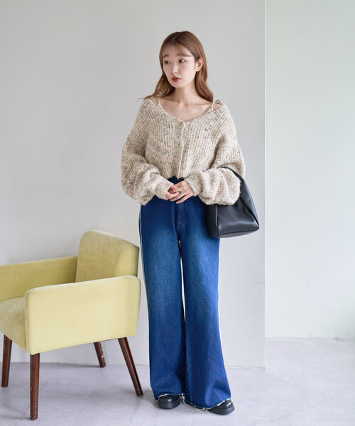 kastane カスタネ　レディースデニムパンツ　ブラック Lサイズ Kastane ジーンズ デニム デニムパンツ 「高身長サイズ追加/低