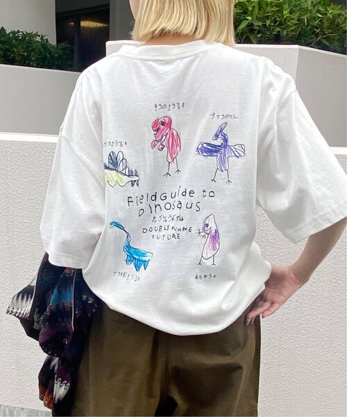 「DOUBLE NAME」 半袖Tシャツ FREE オフホワイト レディース_画像5