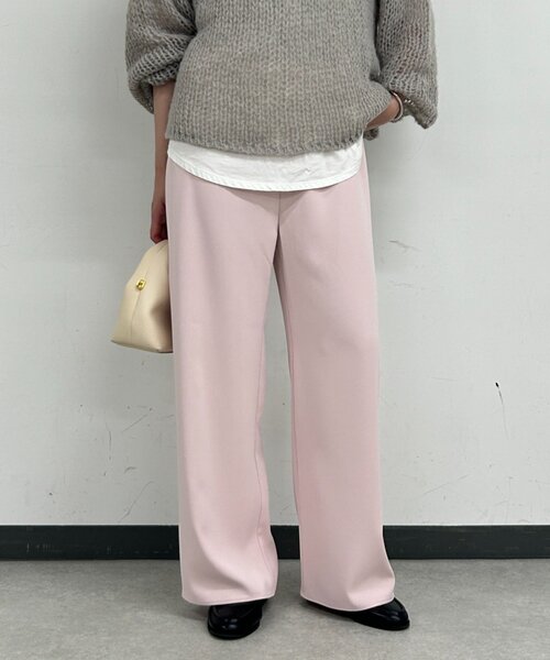 ワイドパンツ パンツ イージーワイドパンツ レディースの画像