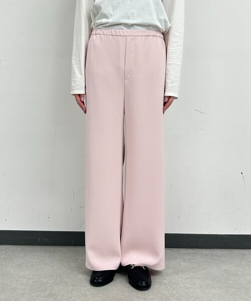 ラウンジドレス　完売　リネンパンツ　ピンク　リネンセミワイドパンツ　新品 Loungedress（ラウンジドレス） パンツ イージーワイドパンツ