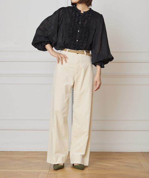 IENA LA BOUCLE（イエナラブークル） ブラウス シャツ フリルオーガン