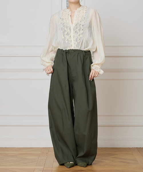 IENA LA BOUCLE（イエナラブークル） ブラウス シャツ フリルオーガン