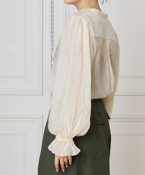 IENA LA BOUCLE（イエナラブークル） ブラウス シャツ フリルオーガン