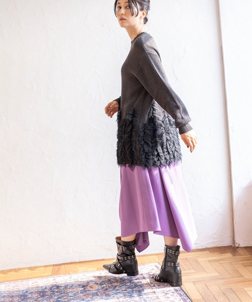 ​【希少/アーカイブ】PLEATS PLEASE 変形ハンカチーフヘム スカート VIOLETTA（ヴィオレッタ） スカート チェック柄ハンカチーフヘム