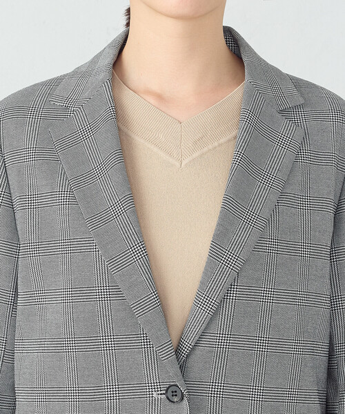 【チャコールグレー】【セットアップ対応】ポリエステルレーヨン メッシュ ジャケット 5351 POUR LES HOMMES ジャケット テーラードジャケット