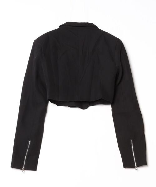minsobi 短丈　黒 クロップド テーラードジャケット minsobi 短丈 黒 クロップド テーラードジャケット minsobi短丈シャツ