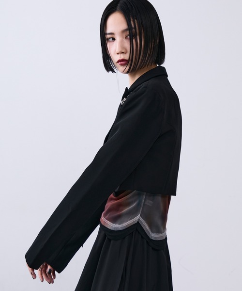 MONOe ジャケット テーラードジャケット ZIPショルダーショート丈