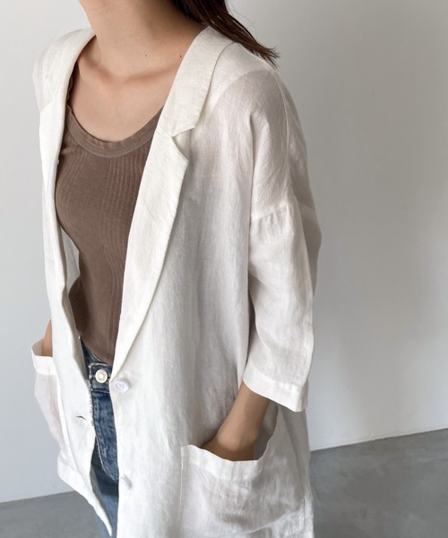 「CANAL JEAN」 「red chop works」テーラードジャケット ONE SIZE ネイビー レディースの画像