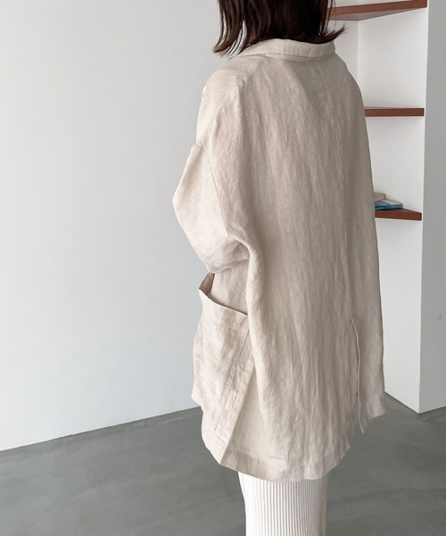 「CANAL JEAN」 「red chop works」テーラードジャケット ONE SIZE ネイビー レディースの画像