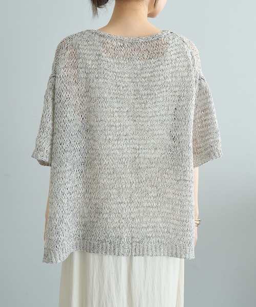 「PUAL CE CIN」 半袖ニット FREE アイボリー レディース_画像4