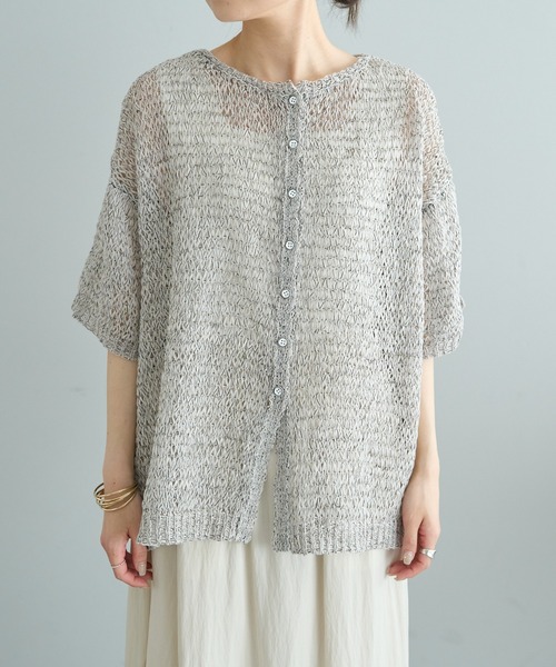 「PUAL CE CIN」 半袖ニット FREE アイボリー レディース_画像6