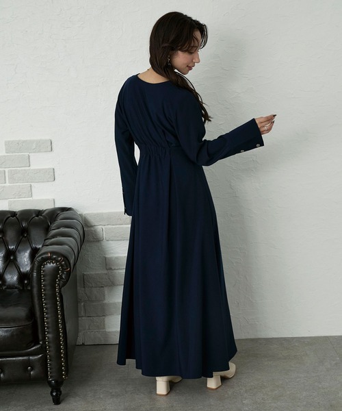 Elishe ワンピース アシメボタンフレアワンピース : ZOZOTOWN Yahoo!店