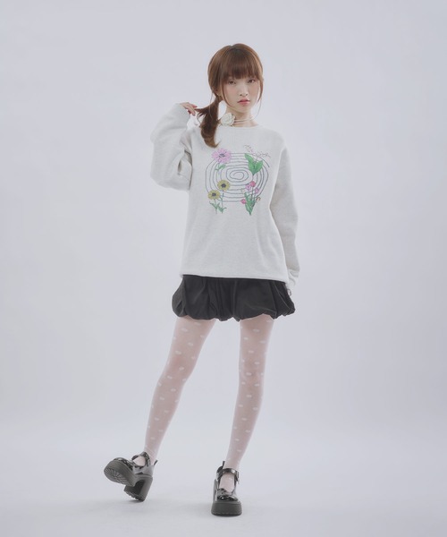 MSGirl トレーナー スウェット フラワーグラフィックスウェット