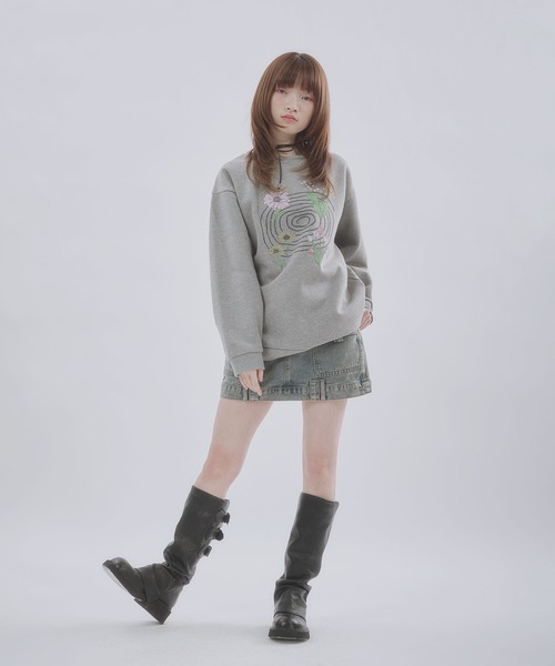 MSGirl トレーナー スウェット フラワーグラフィックスウェット