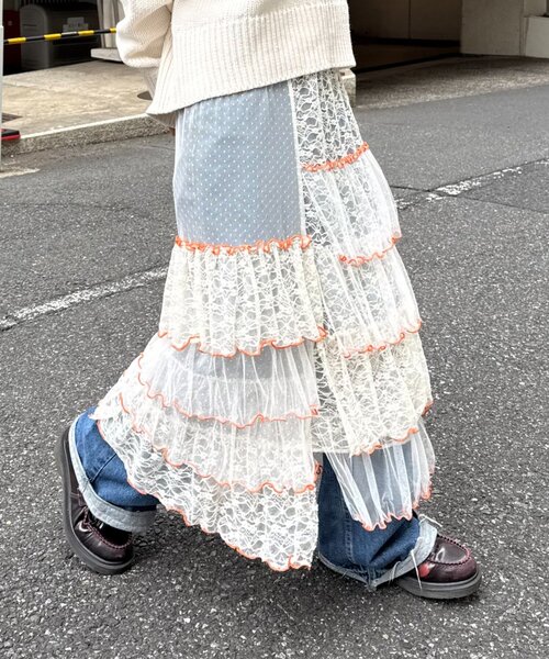 HELLO.SANFRANCISCO フリルロングスカート HELLO.SANFRANCISCO（ハローサンフランシスコ） スカート 「HELLO