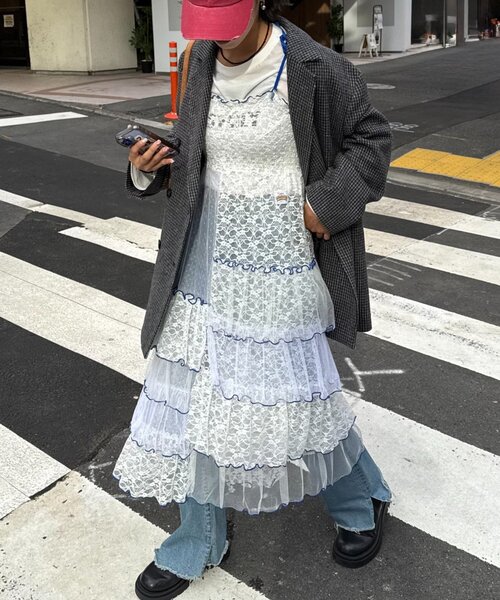 HELLO.SANFRANCISCO パッチワークティアードスカート himaコラボ】【HELLO.SANFRANCISCO/ハローサンフランシスコ】パッチ