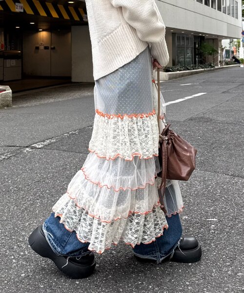 HELLO.SANFRANCISCO パッチワークティアードスカート ◇新色追加決定◇【himaコラボ】【HELLO.SANFRANCISCO/ハロー
