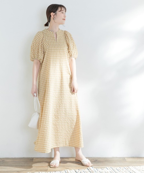 「F by ROSSO」 半袖ワンピース 36 イエロー レディース_画像8