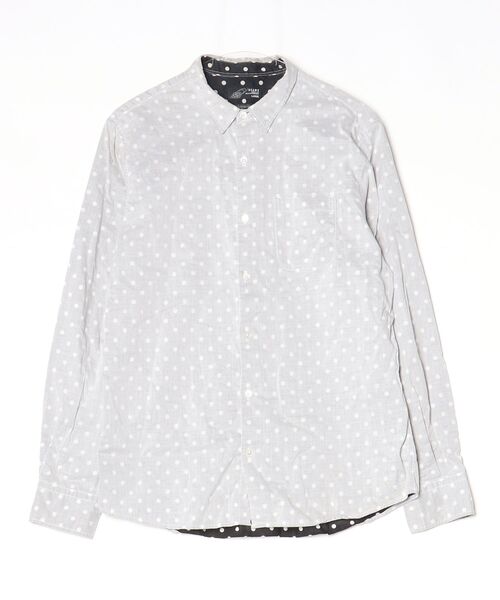 BEAMS（ビームス） ドット柄長袖シャツ LARGE ホワイト メンズ