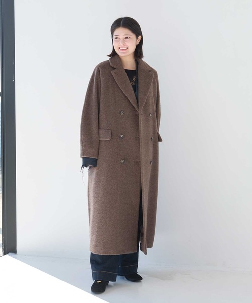 クラネ定番Wウールロングコート　ブラウンモカ　サイズ0 CLANE（クラネ） コート チェスターコート 「CLANE/クラネ」DOUBLE