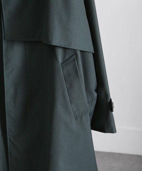 「Nilway」 トレンチコート LARGE グリーン メンズ_画像8