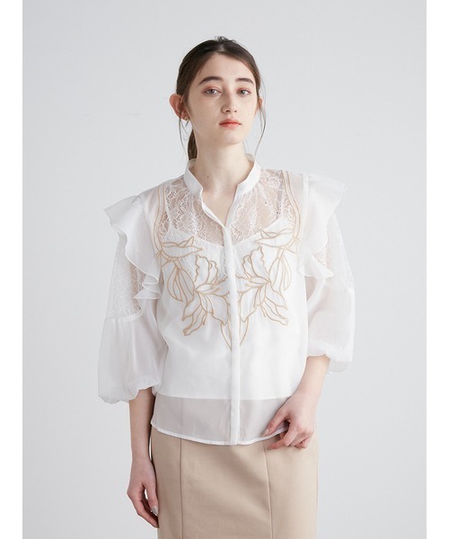 「LILY BROWN」 7分袖ブラウス ONE SIZE ホワイト レディース_画像9