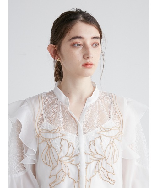「LILY BROWN」 7分袖ブラウス ONE SIZE ホワイト レディース_画像10
