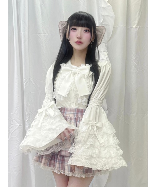 Ank Rouge（アンクルージュ） ブラウス シャツ おリボン姫袖ブラウス