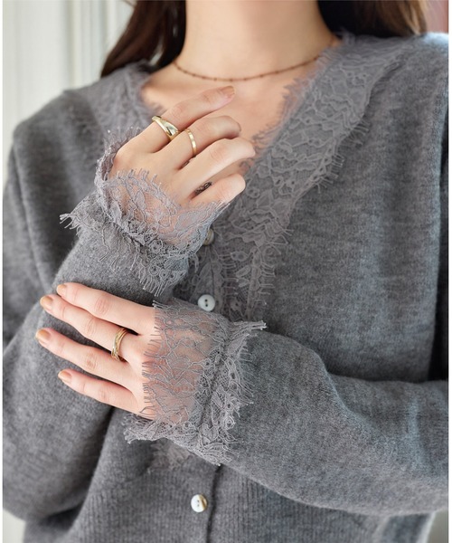 KOBE LETTUCE（神戸レタス） カーディガン Vネックレースニット