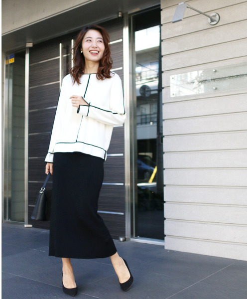 「Ehre style」 ニットスカート FREE グレー系その他 レディース_画像3