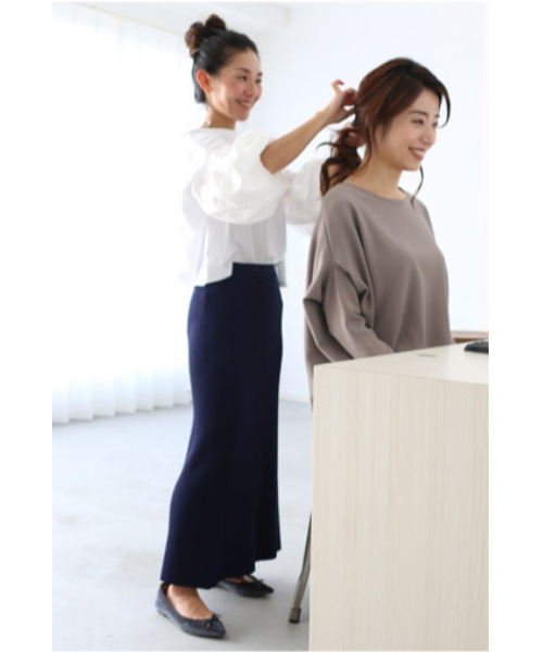 「Ehre style」 ニットスカート FREE グレー系その他 レディース_画像7