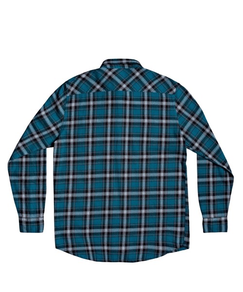 「Quiksilver」 長袖ネルシャツ LARGE ブルー メンズ_画像2