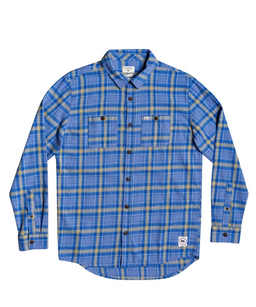 「Quiksilver」 長袖ネルシャツ LARGE ブルー メンズ_画像3