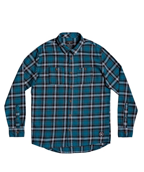 「Quiksilver」 長袖ネルシャツ LARGE ブルー メンズ_画像5
