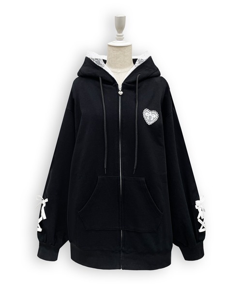 Honey Cinnamon（ハニーシナモン） パーカー ポイントレースねこ耳