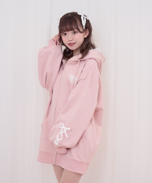 Honey Cinnamon（ハニーシナモン） パーカー ポイントレースねこ耳