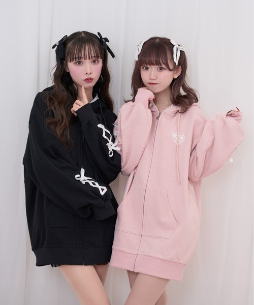 Honey Cinnamon（ハニーシナモン） パーカー ポイントレースねこ耳