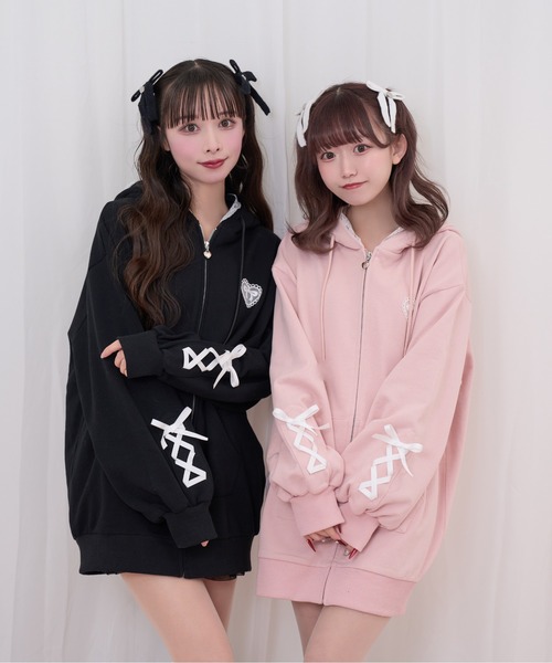 Honey Cinnamon（ハニーシナモン） パーカー ポイントレースねこ耳