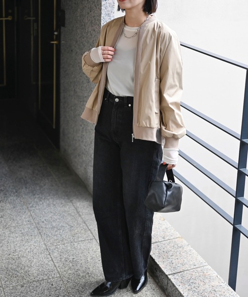 「＆HALF」 「noa-ge」ブルゾン L ネイビー レディース_画像7