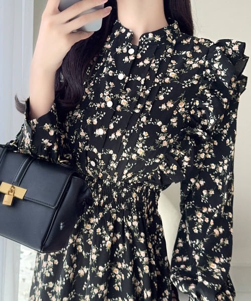 「mily bilet」 長袖ワンピース X-LARGE ネイビー レディース_画像2